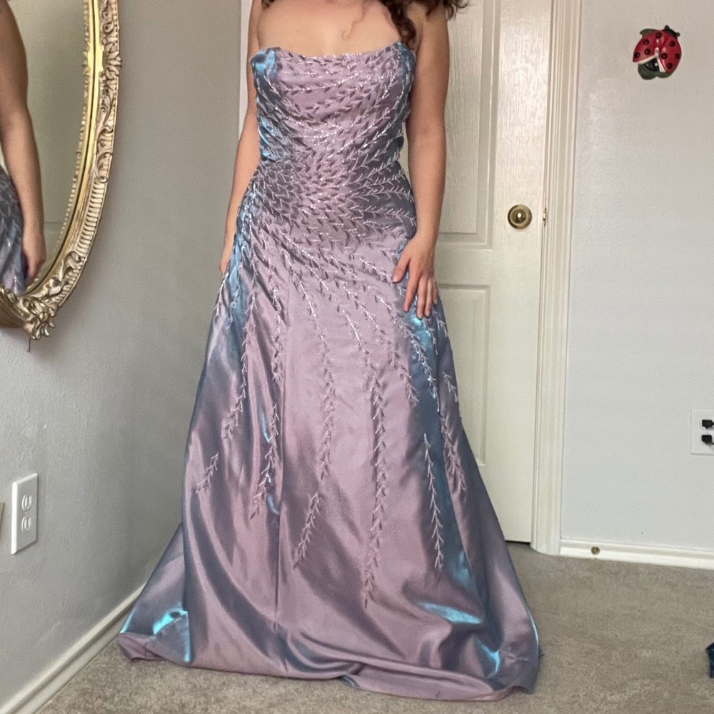 Stunning Sue Wong Beaded‎ Iridescent Formal Evening Gown